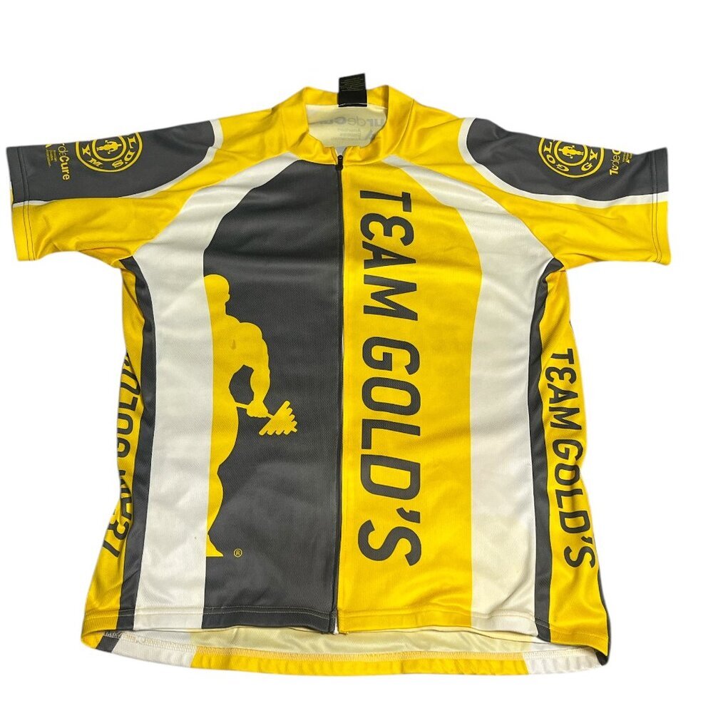 Gold's Gym Team Tour de Cure Cycling Race Jersey Yellow & Black Size XXL